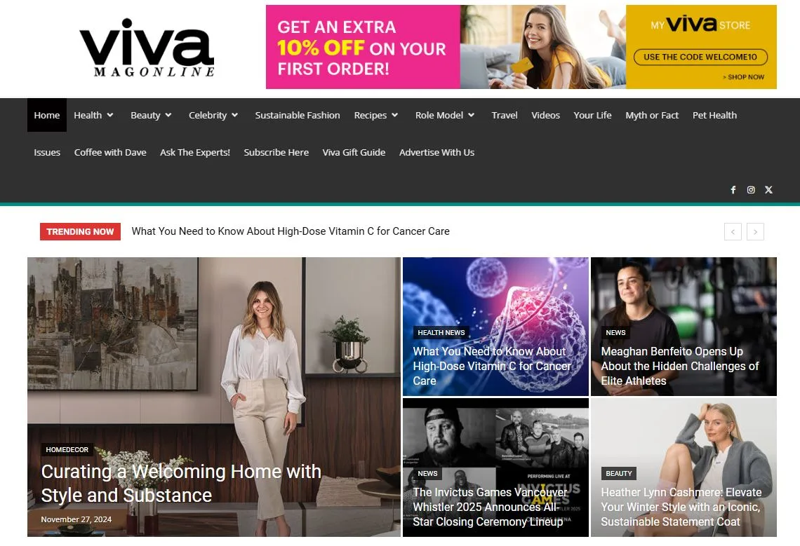 Viva, Curating a welcoming home with style and substance, tearsheet